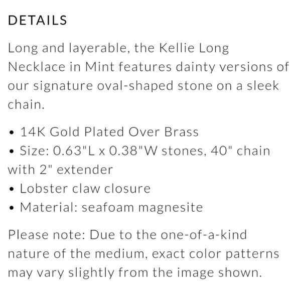 Kendra Scott Mint Green Kellie Necklace - Picture 9 of 13